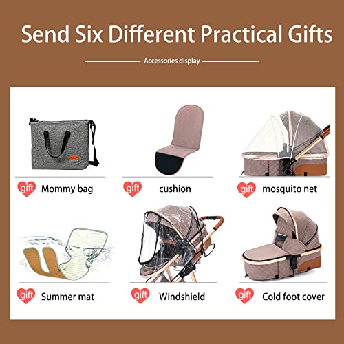 2022 【upgrade】 kinderwagen, 3 in 1 baby buggy lichtgewicht kinderwagen, opvouwbare kinderwagens baby trolley baby… - Afbeelding 3