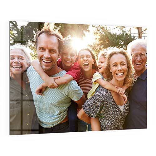 DEQORI Pizarra magnética de cristal personalizada, 120 x 90 cm, con foto, imagen propia, pizarra magnética de cristal, incluye imanes, bolígrafo y paño para cocina y oficina, pizarra magnética y se