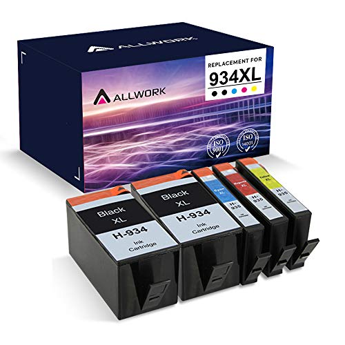 ALLWORK Compatible 934XL 935XL Ink Cartridge Replacement for HP 934 XL 935 XL 934 935 for use in HP OfficeJet Pro 6220 6230 6800 6812 6815 6820 6822 6825 6830 6835 6836 Printer , 5Pack(2K/C/M/Y)