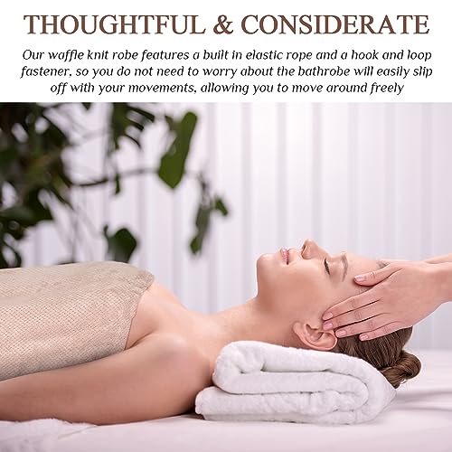 Image of 4 Pcs Towel Wrap for Women Waffle Spa Robe with Adjustable Closure Elastic Top Lightweight Wraps for Bath Shower