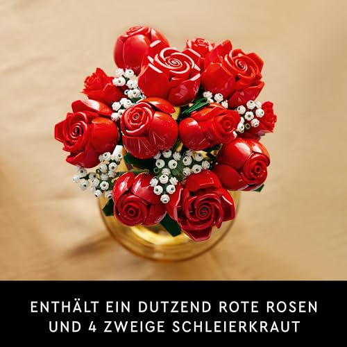 LEGO Icons Rosenstrauß, künstliche Blumen als Deko, Botanical Collection Set für Erwachsene, Liebes-Geschenk zum Valentinstag oder Jahrestag für Frauen, Männer, Partner,... – Bild 3
