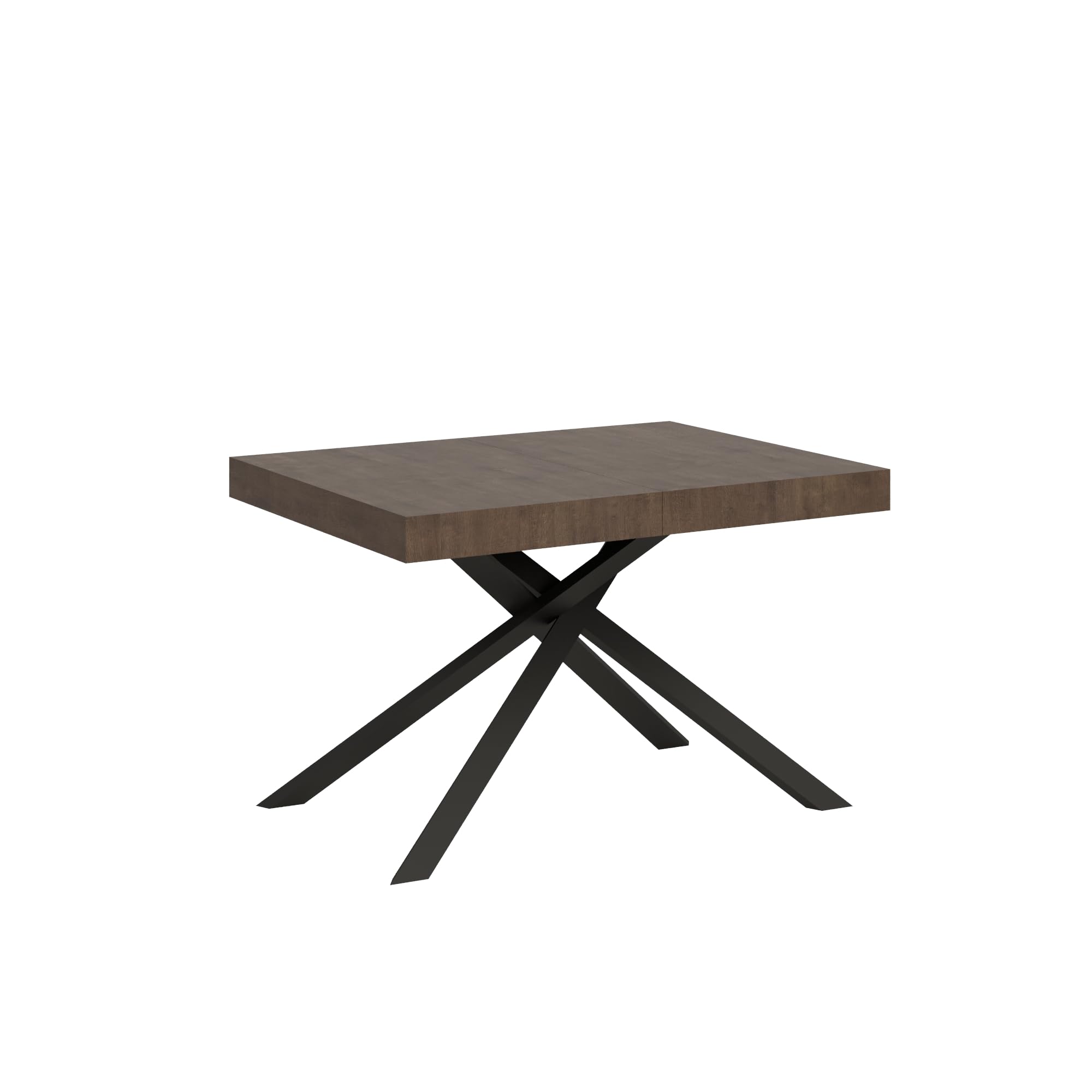 CasaArredoStudio, Tavolo Allungabile Karida, 120(204) x80 cm, Noce con Gambe Incrociate Antracite, Made in Italy.