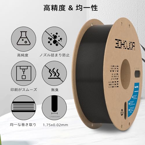 Image of 3DHoJor Update Basic PETG Filament 1.75mm 3D Printing Filament 1kg*2 Bundle Spool 3D Filament 1.75mm Dimensional Accuracy + /- 0.03mm Non Tangling Non Clogging,Print with Most 3D Printers-2Pack Black