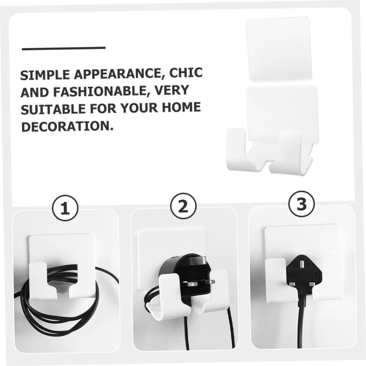 Wall Charger Mobile Phone Holder Cell Phone Holder for Bed Wall Mount Phone Holder Bedside Phone Holder Punch Free Wall Phone Mount (White 8.6X4.2X4.2CM) (White 8.6X4.2X4.2CM)
