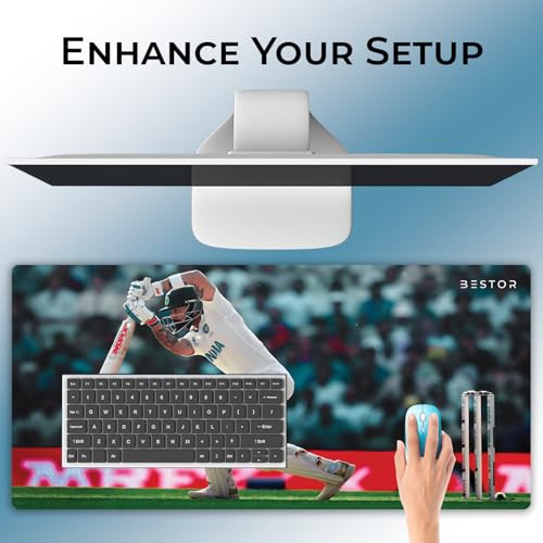 Image of BESTOR Ultra-Smooth Surface, Anti-Fray Laser Cut Edges, Non-Slip Rubber Base Desk Mat - Large Gaming Mouse Pad Waterproof Surface Mouse pad for Laptop (White)