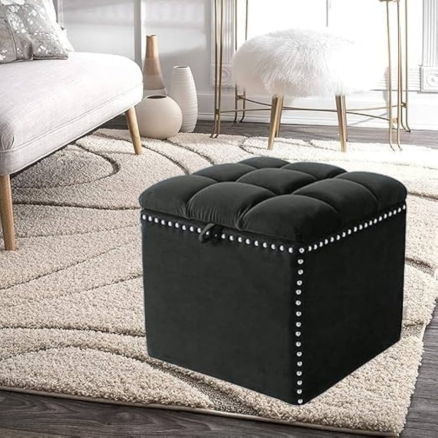 ATOZ WOOd Puffy Stool Bedside Table Foot (17X17 inch) Rest Stool