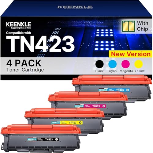 KEENKLE TN-423 TN423 Toner Kompatibel für Brother TN-423BK TN 423 TN-421 für Brother MFC-L8690CDW Toner HL-L8260CDW MFC-l9570cdw DCP-L8410CDW (TN423BK TN423C TN423Y TN423M 4er-Pack)