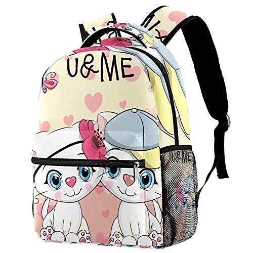 Sac à dos décontracté pour femme grand format imprimé chatons mignons