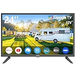 RCA 24" Smart TV with Google TV – 12V LED, Screen Mirroring, Bluetooth, USB, Perfect for RV or Tiny Home