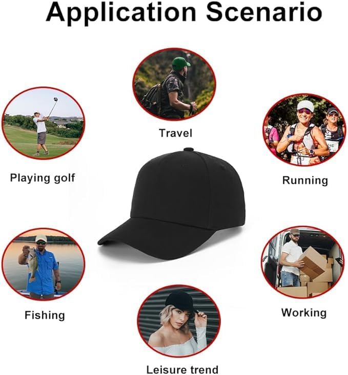 Image of Wholesale 20-Pack Solid Baseball Caps - DIY, Breathable, Adjustable Fit