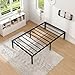 NEW JETO Metal Bed Frame,Twin Size Bed Frame with Storage Space,Heavy Duty Sturdy Mattress Foundation,Easy Assembly,No Box Spring Needed, Black,14 Inch,Twin