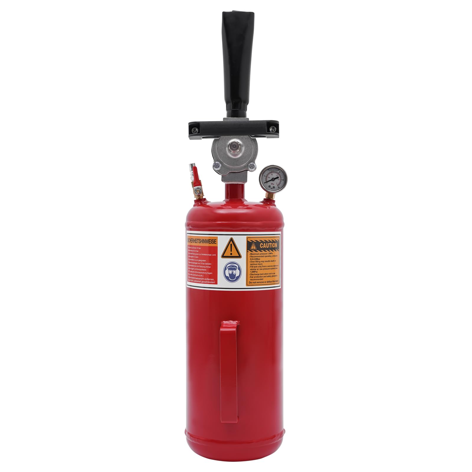 Gonfleur de pneu Booster - Rouge - Gonfleur de pneu - Booster de gonfleur de pneu - Manomètre de pression - Signal d'avertissement clair - Conçu pour motos et véhicules électriques