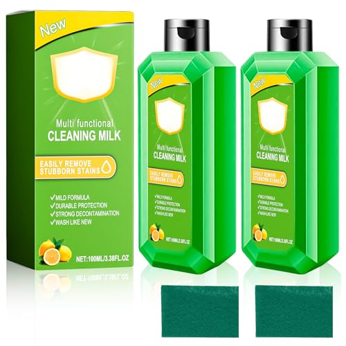 2 Unidades Limpiador Versátil Y Potente,Potente Limpiador Multifunción,Nuevo Agente Limpiador Versátil Y Potente,Performance,para Cocina,Baño Y Coche,con Esponja Abrasiva