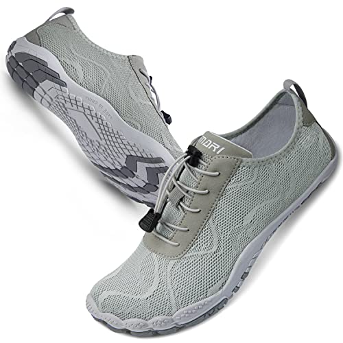 SIMARI Zapatos de agua de secado rápido para hombres y mujeres Aqua Sport Barefoot Quick Dry para playa Swim Yoga Surf Piscina Caminar Senderismo WP005, Ba006 Light Grey, 41 EU