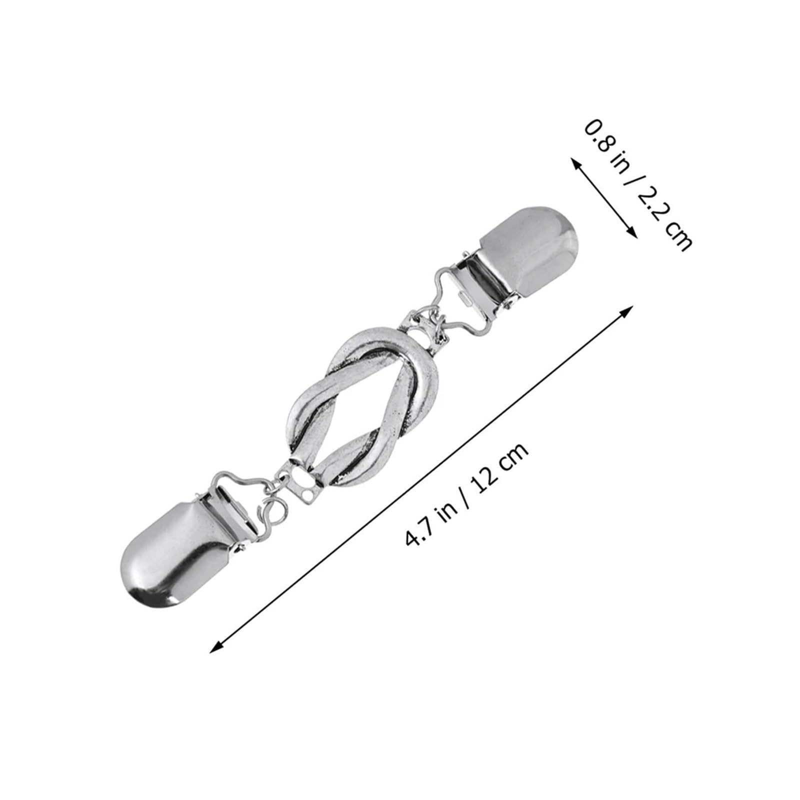 Aluminiowe klipsy do swetrów | Srebrny 12x2,2x0,2cm 6 szt.: do szalowych ozdób do kołnierzyków swetrów i ubrań