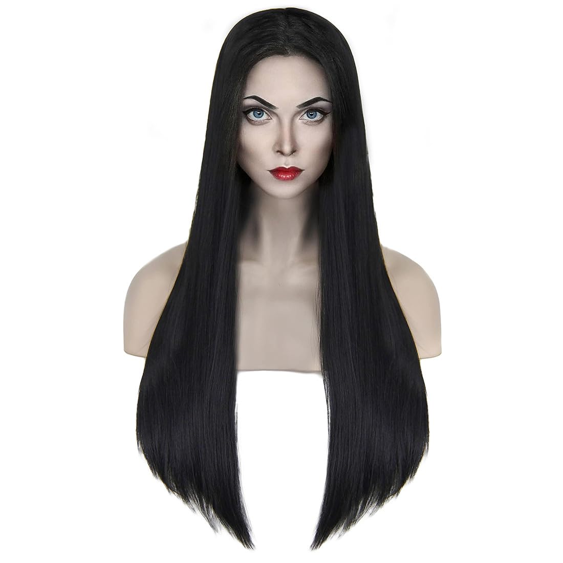 Black Wig for Costume Women 27” Long Black Wigs for Women Cute Black Straight Wigs for Halloween Costume SL004BK Black Wig for Costume Women 27” Long Black Wigs for Women Cute Black Straight Wigs for Halloween Costume SL004BK