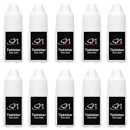 SN Nagelkleber für Kunstnägel extra stark 10 Stück Tip Kleber Nail Glue strong 3g