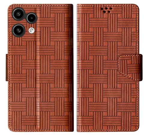 Image of SBMS Flip Cover for Nothing Phone (3a) Lite Back Cover Case with Magnatic Closure | Genuine Leather Finish | Inbuilt Stand | Card & Money Pocket | Wallet Style Flip Back Case Cover (Mat Tan)