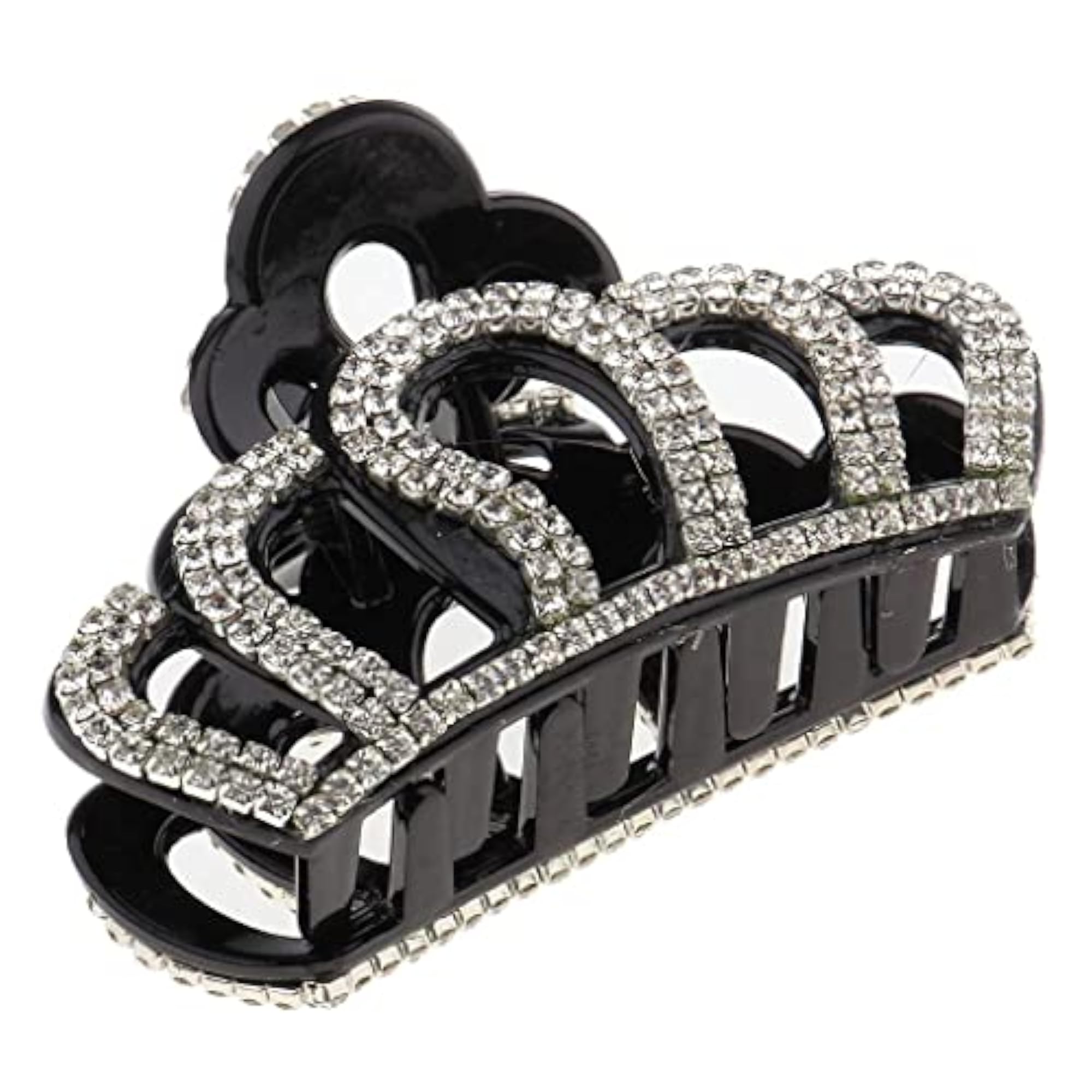 Women's Large Black Flower Acrylic Claw Clip