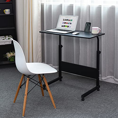 Emall-Life-Tray-Table-Adjustable-SofaBed-Side-Table-Portable-Desk-with-Wheels-Overbed-Table-Laptop-Cart-with-Holder-Slot-157-236-Black-Willow