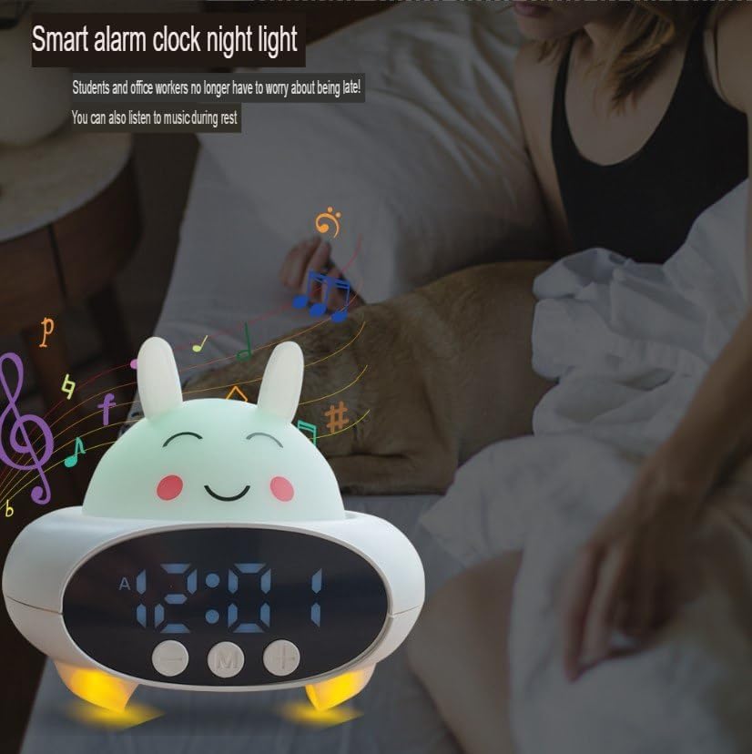 Image of Multi-Functional LED Night Light Digital Clock with Sleep Timer Bedside Desk Alarm Clock with Bluetooth Speaker for Office Home and Bedroom Students Study Table Digital Watch (Small)