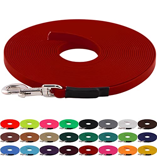 LENNIE BioThane Schleppleine, 9mm, Hunde 5-15kg, 7m lang, ohne Handschlaufe, Rot, genäht
