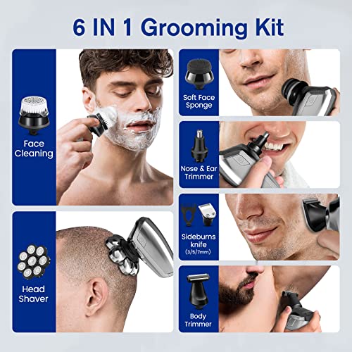 Mr.wintek 8D Electric Head Shavers For Bald Men, 9 In 1 Head Shaver With Led Display Screen, Waterproof Body, And Usb Charging- Perfect For Home And Travel (Head Shaver, Silver) #TOP3
