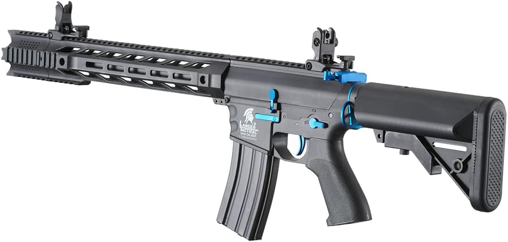 Lancer Tactical Gen Il SPR Interceptor M4 Airsoft- Electric Full/Semi-Auto, 1000 Rounds Bag of 0.20g BBS, Battery& Charger Included-