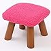 Okrągły otomański podnóżek, tapicerowana pufa, oparcie pod nogi do domu, biura, z prawdziwego drewna, podstawki, różowy, 28 x 28 x 20 cm