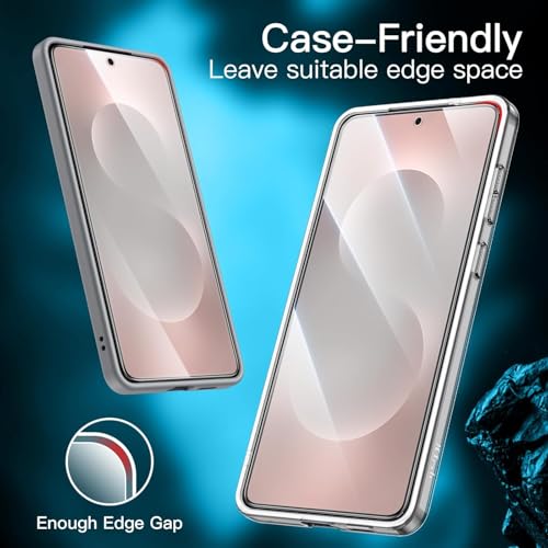 Image of SHILD( 2 Pack -Perfect -Fits Design Samsung Galaxy S25 Edge Smartphone Tempered Glass Screen Protector, With Easy Installation Military-Grade Protection, Ultra Tough, Anti Scratch