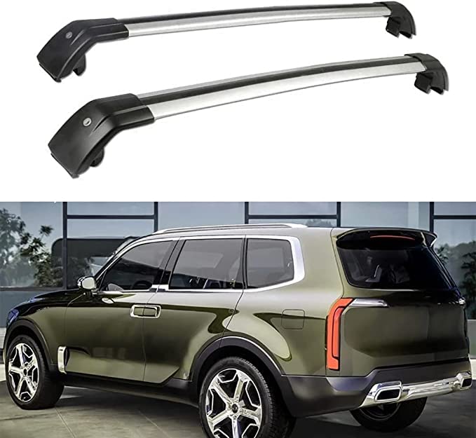 Buy 2PCS Aluminium Roof Rack Bars for Kia Telluride 2019 2020 2021, Car Roof Rack Rail Cross