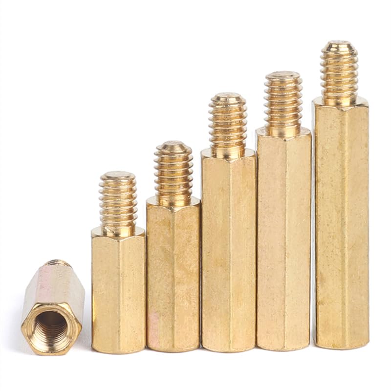 Espaciador hexagonal de latón, Tuercas hexagonales de cobre y latón for chasis PCB M2 M2.5 M3 M4 50 Uds. Tamaños múltiples(M3 x 16mm (50pcs))