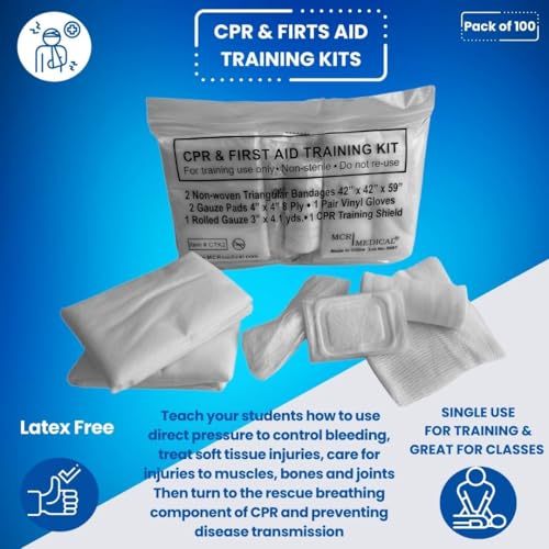 Image of CPR & First Aid Training Kits, Triangular Bandages 100-Pack | MCR Medical
