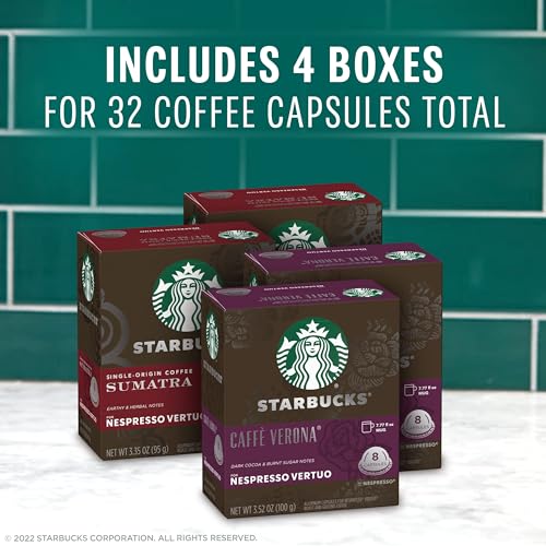 Image of Starbucks by Nespresso Vertuo, Dark Roast Variety Pack Coffee, 32-count Coffee Pods, Brews 7.8 oz. (Pack of 2)