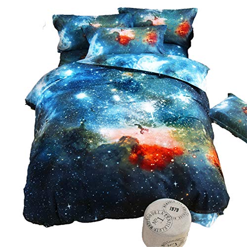 LWSJP Bedding Set Duvet Cover Sets Full Size Universe Cloud Galaxy Pattern Kids Bedding Set Ultra Soft Quilt Cover for Teens Quilt Set (Size : 1502102)