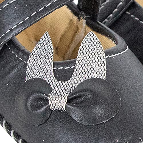 Image of Neska Moda Baby Girls Synthetic Leather Hook & Loop Loafer Booties /Shoes For 6 To 12 Months -BT908