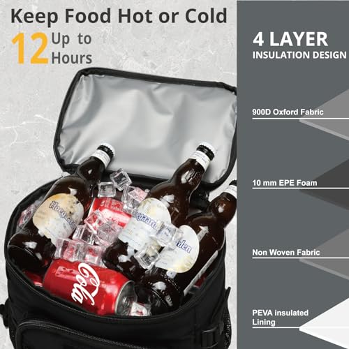 Image of 25L Insulated Cooler Backpack Water-Resistant Molle Cooler Bag for Camping