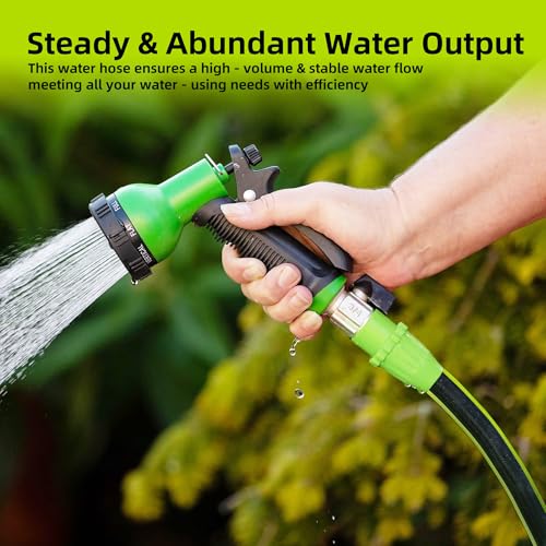 Image of 3 /4' inch 50ft. No-Kink Tested Home & Contractor Approved Garden Hose - 12 Year Warranty - Extremely High Water Pressure with Solid Brass Fittings - Landscape Approved - Extremely Durable Hose