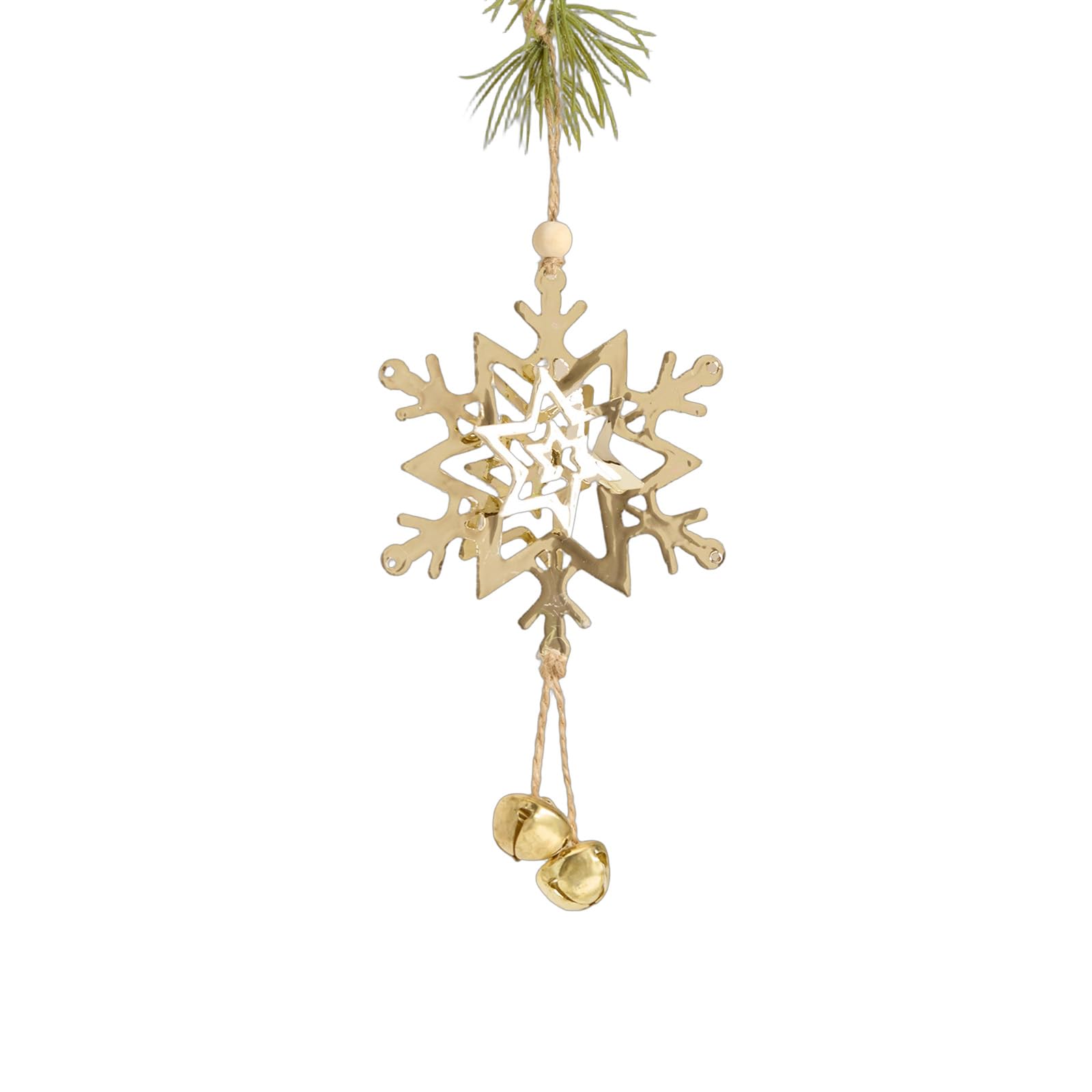 Xjdzineq Snowflake/Flower/Butterfly/Bells Iron Hanging Decoration Christmas Tree Ornament for Mantels Wreath Festival Gifting Christmas Tree Ornament