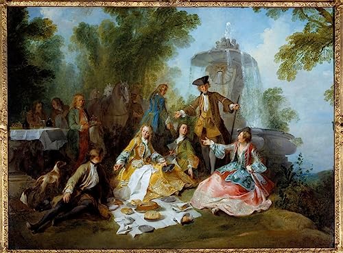 Art Portrait Nicolas Lancret Repas de chasse Toile HD Décoration Murale