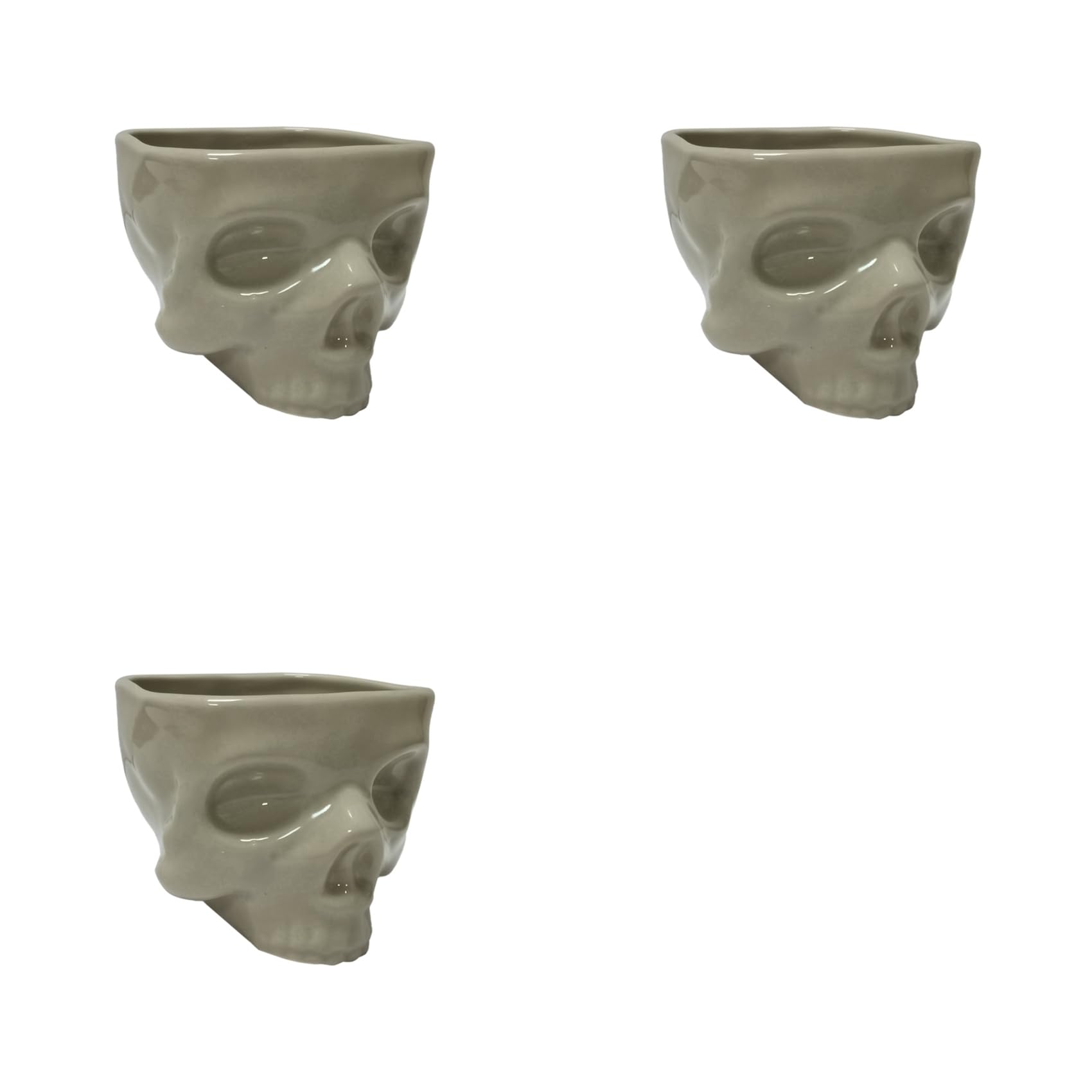 Hndhbfgrt 3X Retro Tabletop Decor Porcelain Gothic Skull Pasta Bowl Halloween Tableware Bar Food Noodle Salad Candy Ceramic Bowl S