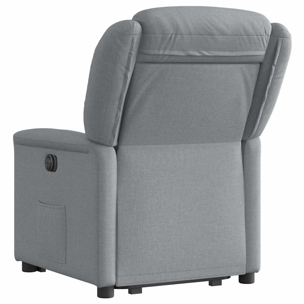 Sillón reclinable elevable de Tela Gris Claro
