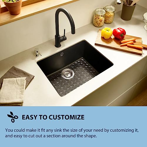 Kitchen Sink Mat, 2Pack Adjustable Sink Protector Mat for Kitchen Ceramic/Stainless Steel Sink - Image 4