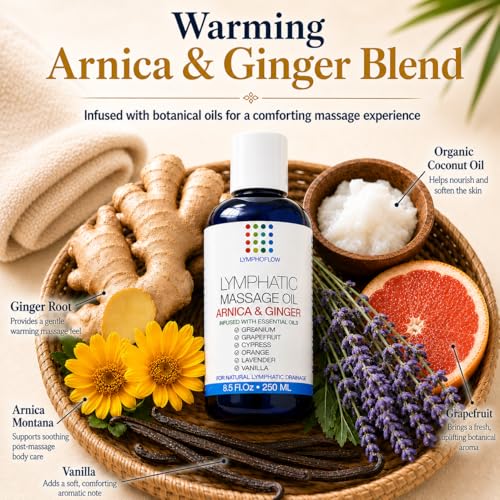 Image of Bruizex Lymphatic Drainage Massage Oil, Arnica & Ginger, 8.5 Oz