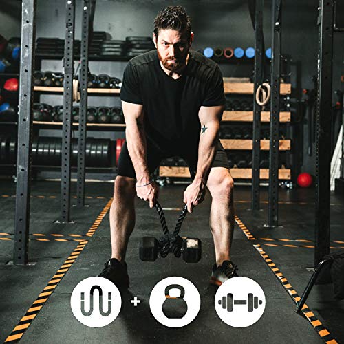 Rilla Rope Boomerang, Fitness Accessory Rope for Kettlebell, Dumbbell, Strength, Endurance Training, Flexibility, Crossfit, Home Gym, and Yoga, Multi Use Gym Equipment (Single)