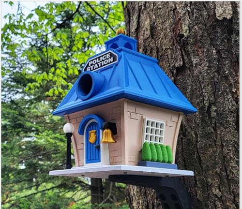 Polizei Vogelhaus | 16 x 16 x 23 cm Neuheit Garten Dekor | Outdoor Vogelhaus für kleine Vögel | witterungsbeständiges PETG Design Polizei Vogelhaus | 16 x 16 x 23 cm Neuheit Garten Dekor | Outdoor Vogelhaus für kleine Vögel | witterungsbeständiges PETG Design