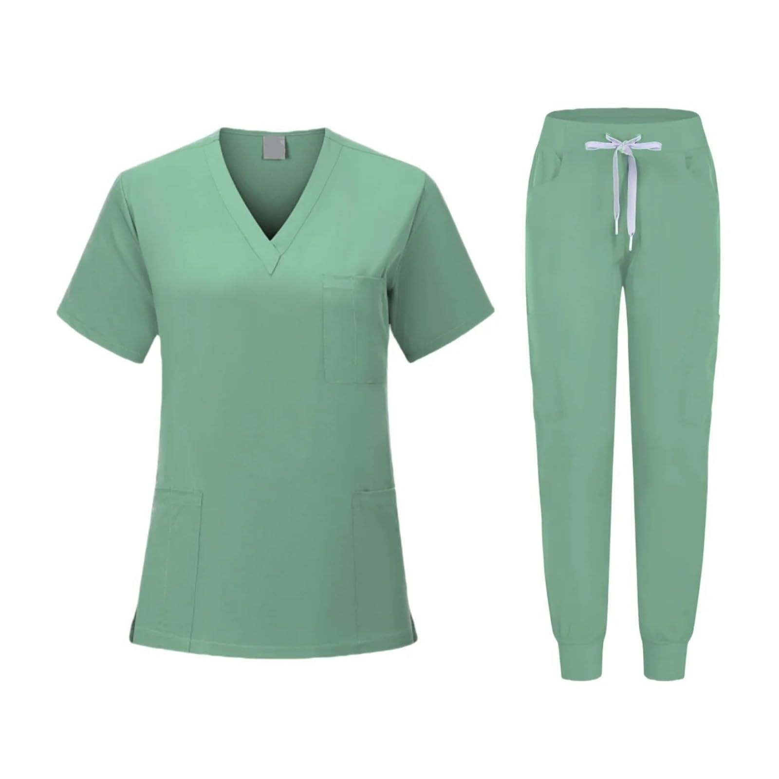 La enfermera lavable antiarrugas de la tela friega el uniforme del hospital basculador las mujeres los sistemas