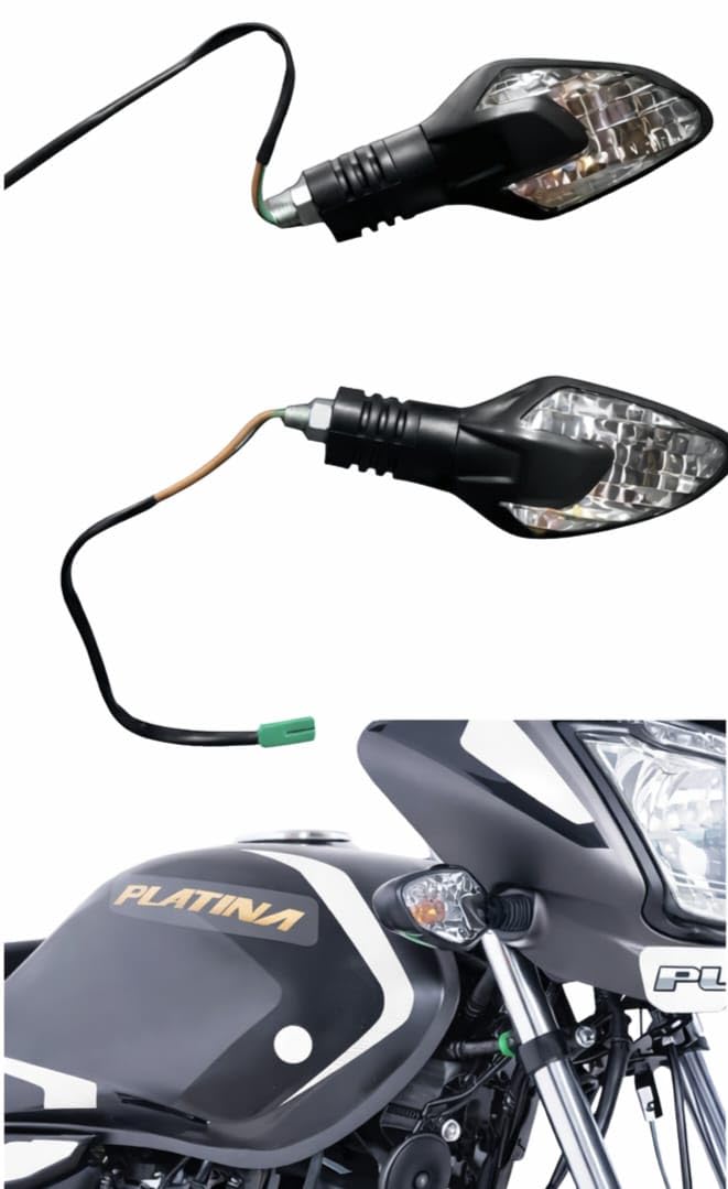 Indicator for Bajaj Platina BS6 Bike Set of 2pcs Left & Right Side Turn Signal Lights Orange Lens Durable Build-image-6