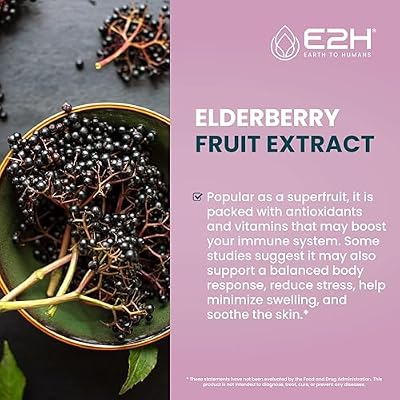 E2H Elderberry Syrup - Powerfull Antioxidants Supplement from Organic Elderberries Extract - Sambucus Elderberry Syrup for Kids & Adults for Immune Support - Non-GMO, Vegan - 2 Fl Oz
