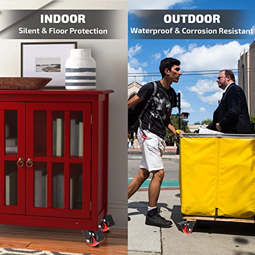 Nefish LJ-PC-2IN 2 Inch Casters Set Of 4, Heavy Duty Top Plate Caster Wheels thumb #5